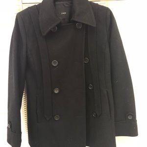 J,Crew classic black pea coat. Mint condition